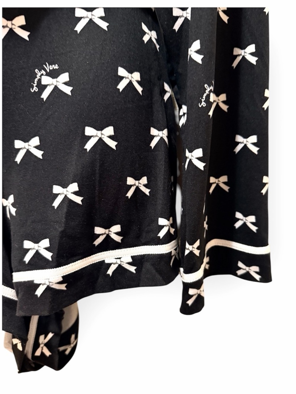 NWT Simply Vera Vera Wang Black and White Bow Themed Pajama Set- So Soft-XXL - Picture 4 of 7